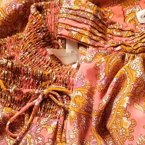 Chelsea & Theodore 2 Pc Boho Halter And Midi Skirt Pink & Gold Size Small - Picture 6 of 10